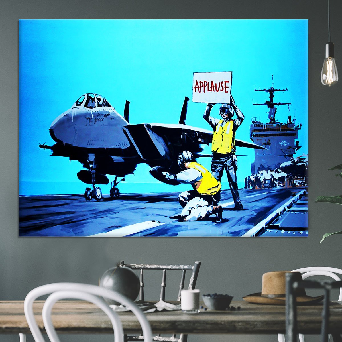 Banksy Aircraft Carrier Applause Canvas Print or Poster