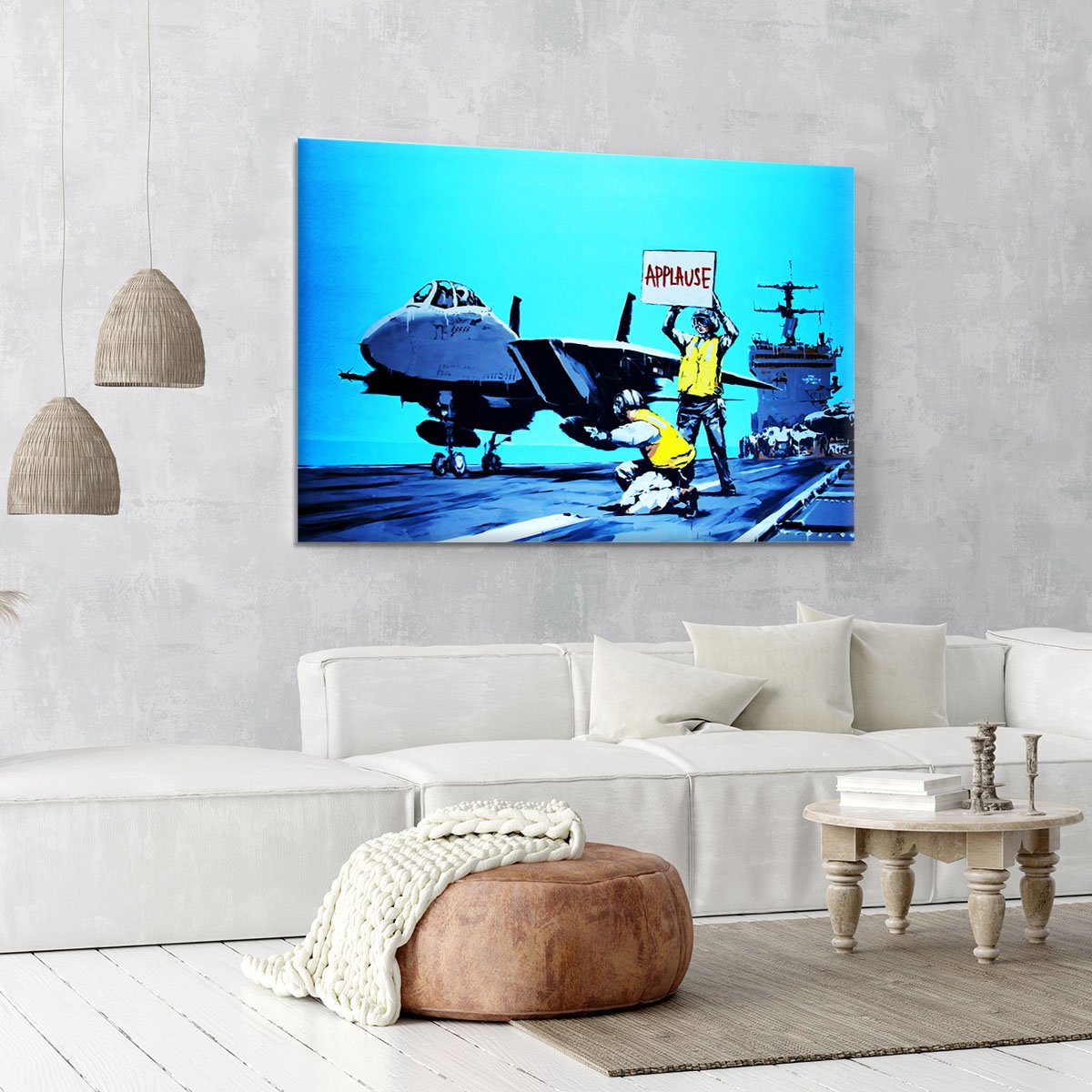 Banksy Aircraft Carrier Applause Canvas Print or Poster