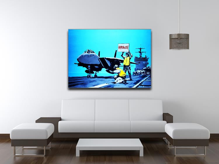 Banksy Aircraft Carrier Applause Print - Canvas Art Rocks - 4