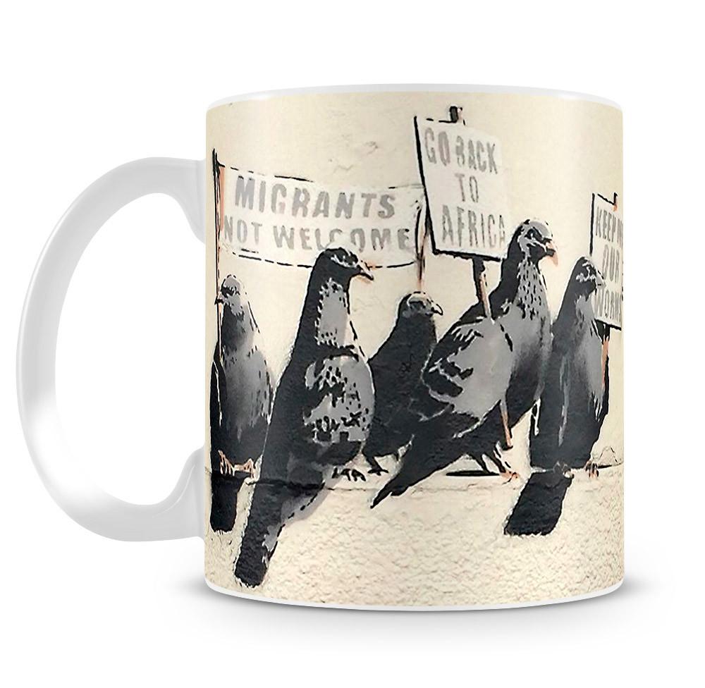 Banksy Anti-Immigration Birds Mug - Canvas Art Rocks