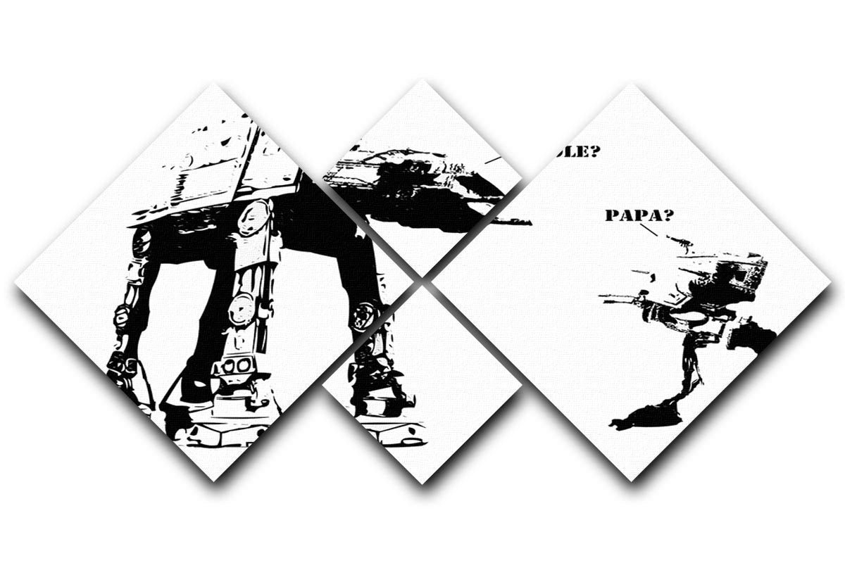 Banksy Atat 4 Square Multi Panel Canvas  - Canvas Art Rocks - 1