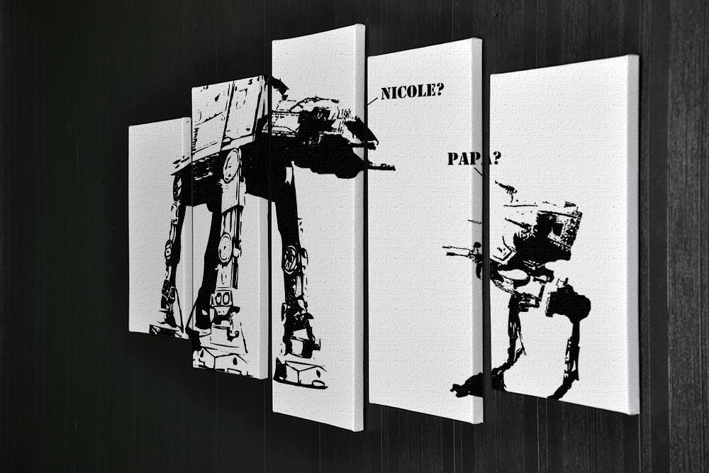Banksy Atat 5 Split Panel Canvas - Canvas Art Rocks - 2