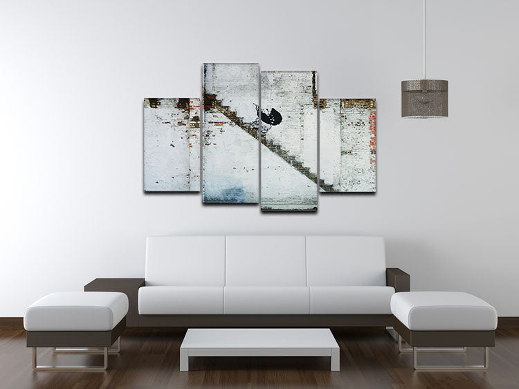 Banksy Baby Carriage 4 Split Panel Canvas - Canvas Art Rocks - 3