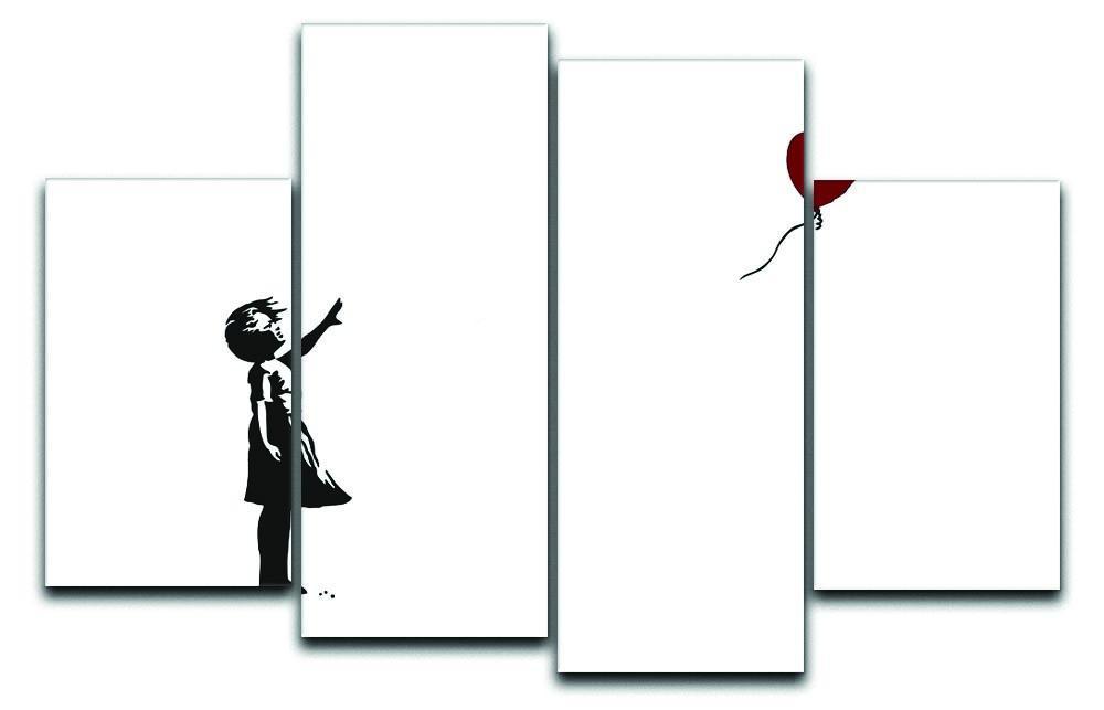 Banksy Balloon Heart Girl 4 Split Panel Canvas  - Canvas Art Rocks - 1