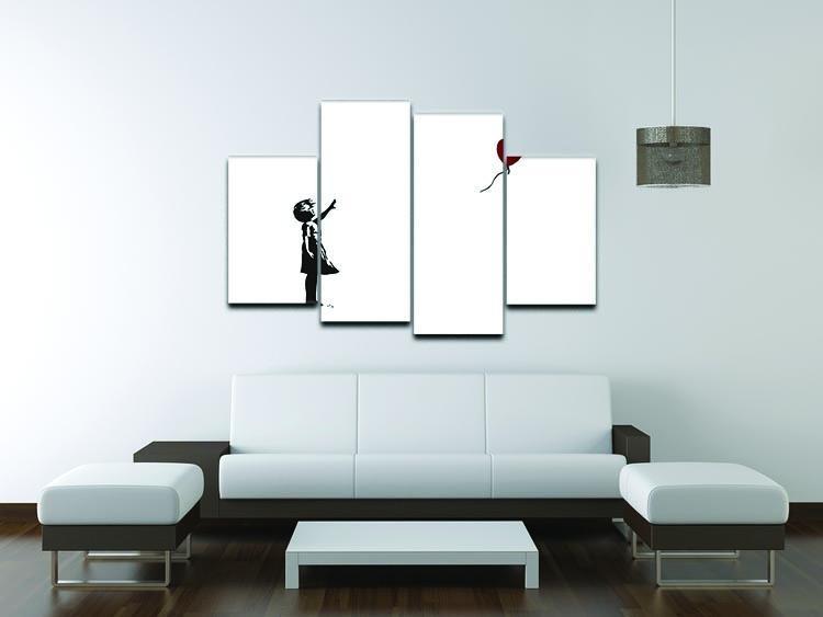 Banksy Balloon Heart Girl 4 Split Panel Canvas - Canvas Art Rocks - 3