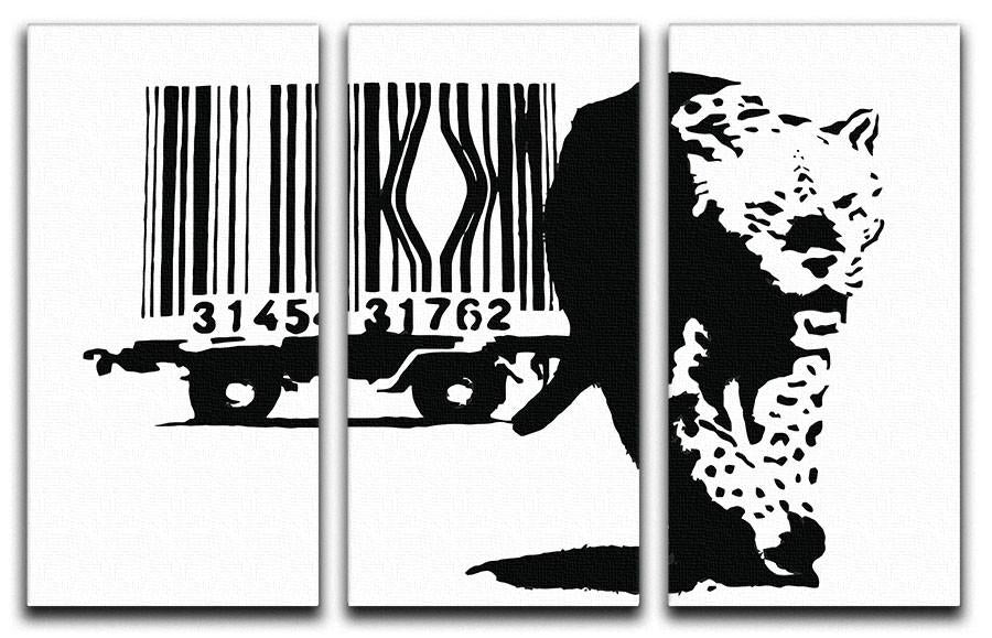 Banksy Barcode Leopard 3 Split Canvas Print - Canvas Art Rocks