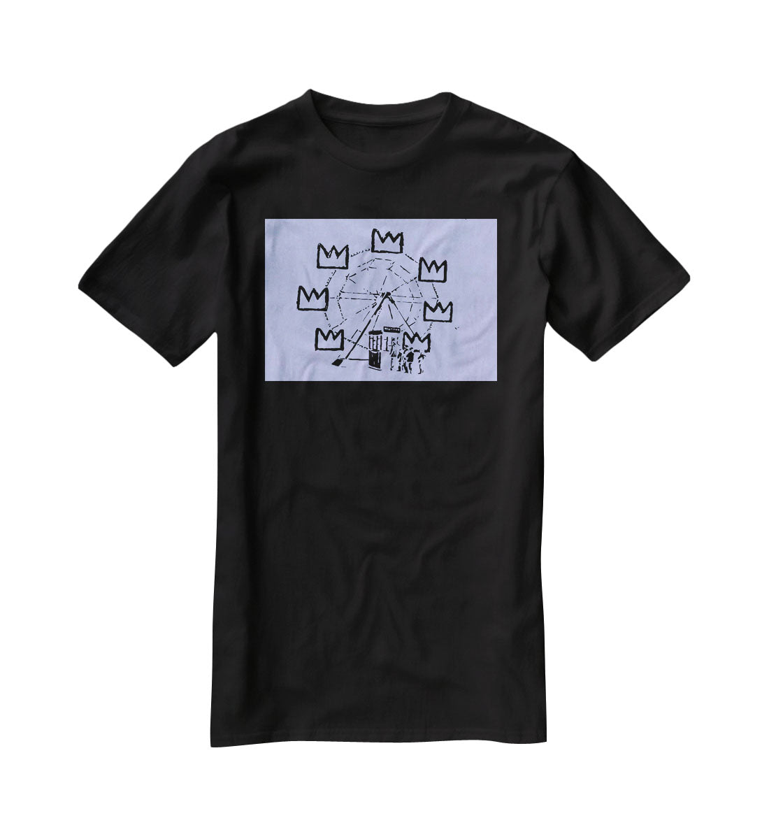 Banksy Basquiat Ferris Wheel Blue T-Shirt - Canvas Art Rocks - 1