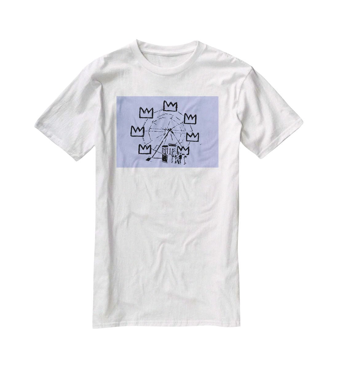 Banksy Basquiat Ferris Wheel Blue T-Shirt - Canvas Art Rocks - 5