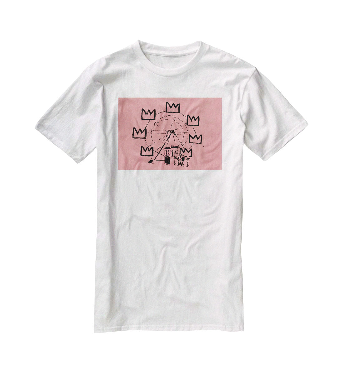 Banksy Basquiat Ferris Wheel Red T-Shirt - Canvas Art Rocks - 5