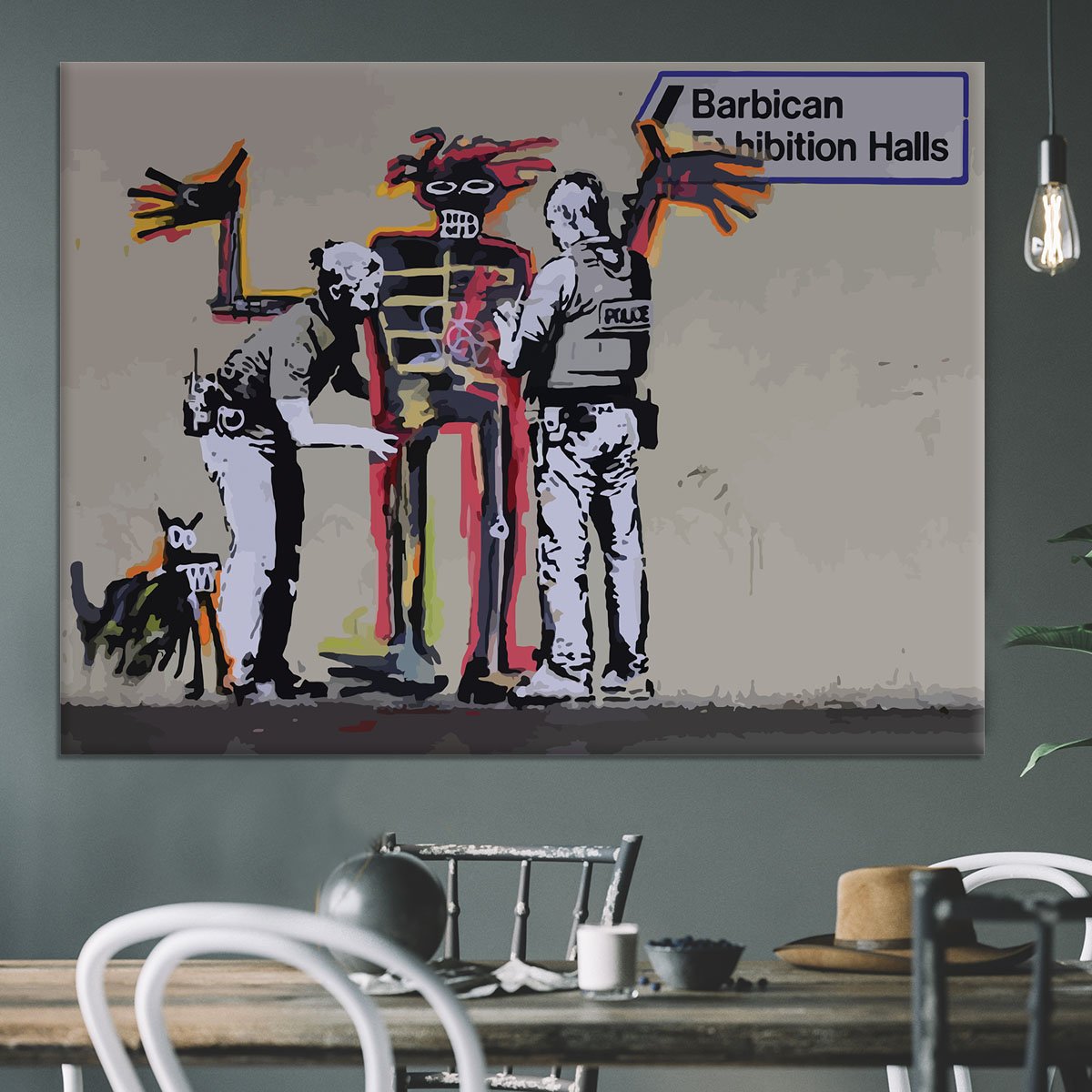 Banksy Basquiat Metropolitan Police Canvas Print or Poster