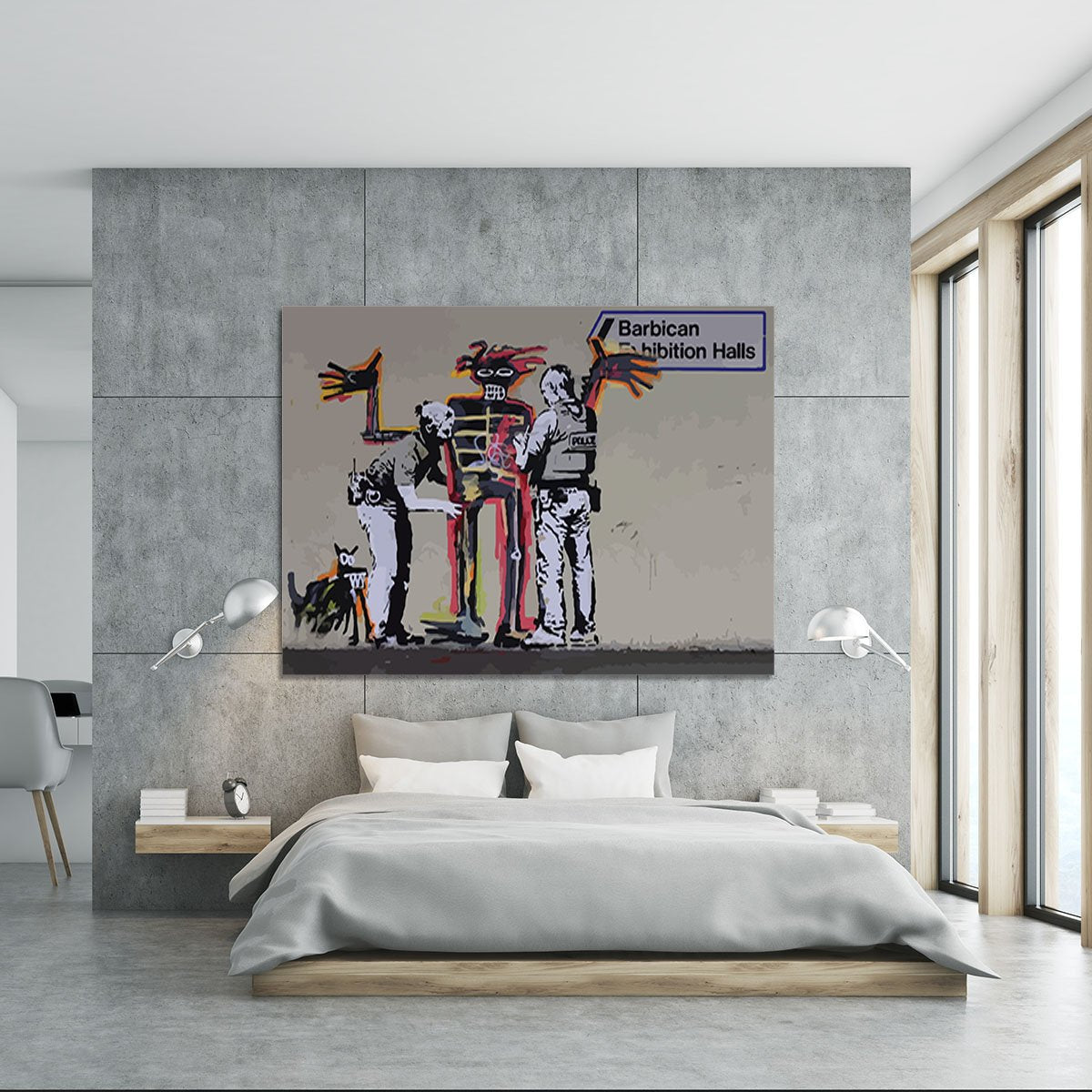 Banksy Basquiat Metropolitan Police Canvas Print or Poster