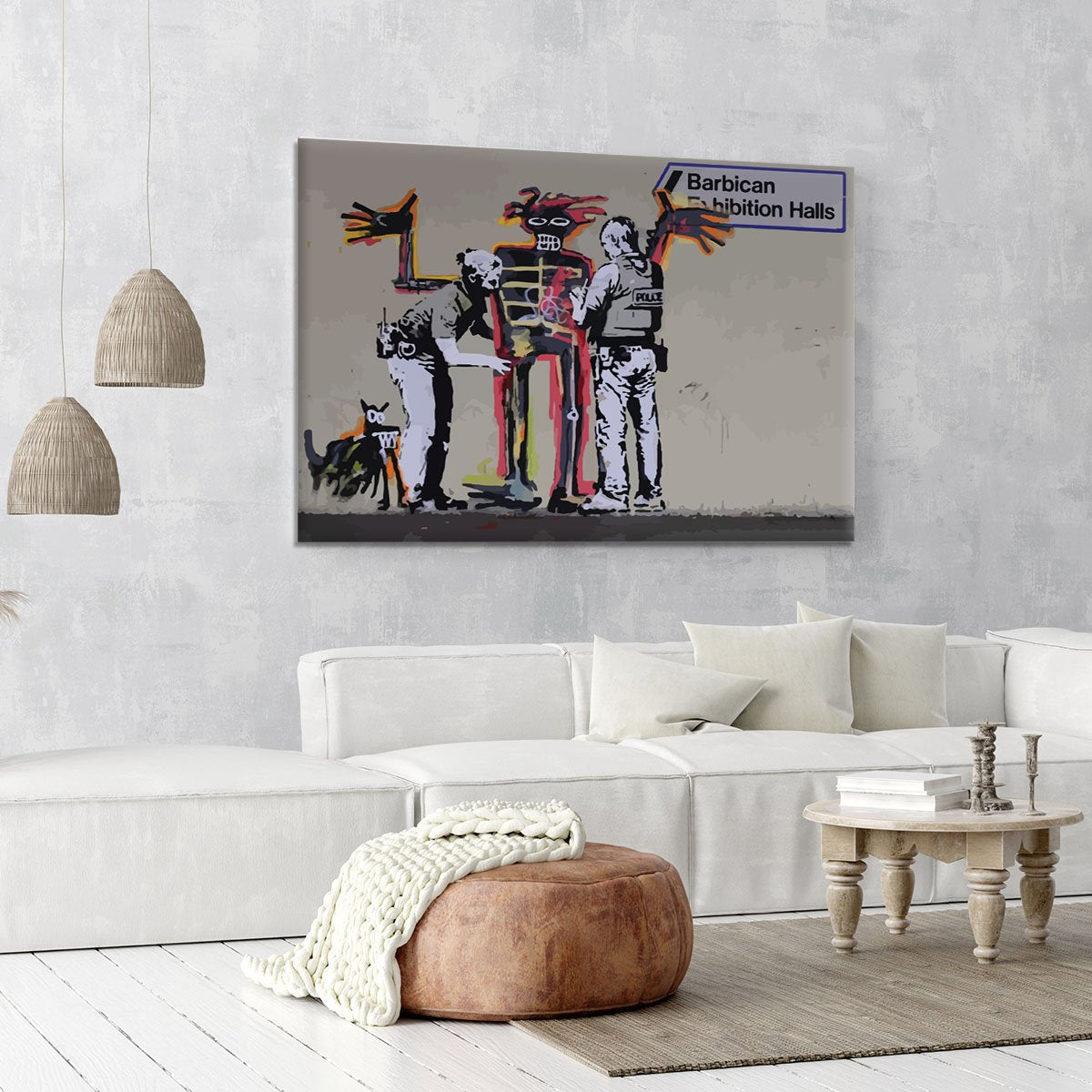 Banksy Basquiat Metropolitan Police Canvas Print or Poster