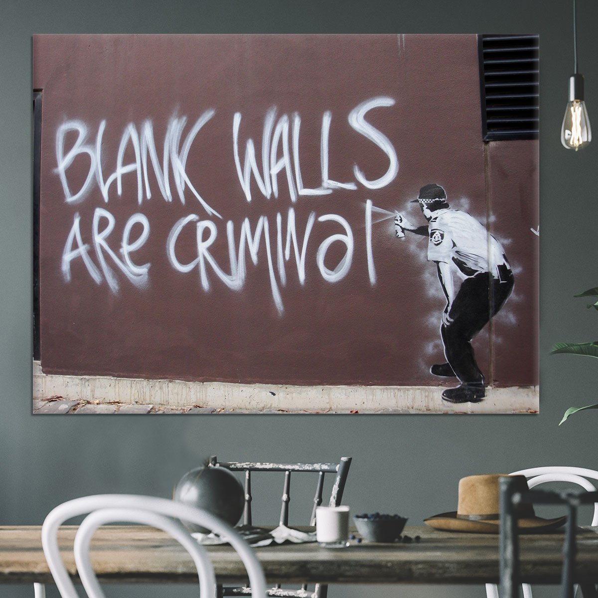 Banksy Blank Walls Are Criminal Canvas Print or Poster