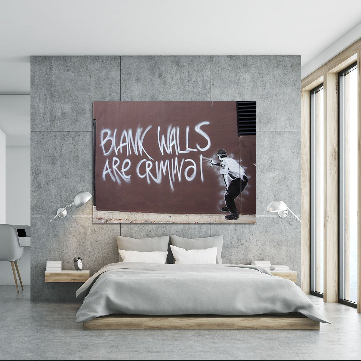 Banksy Blank Walls Are Criminal Canvas Print or Poster