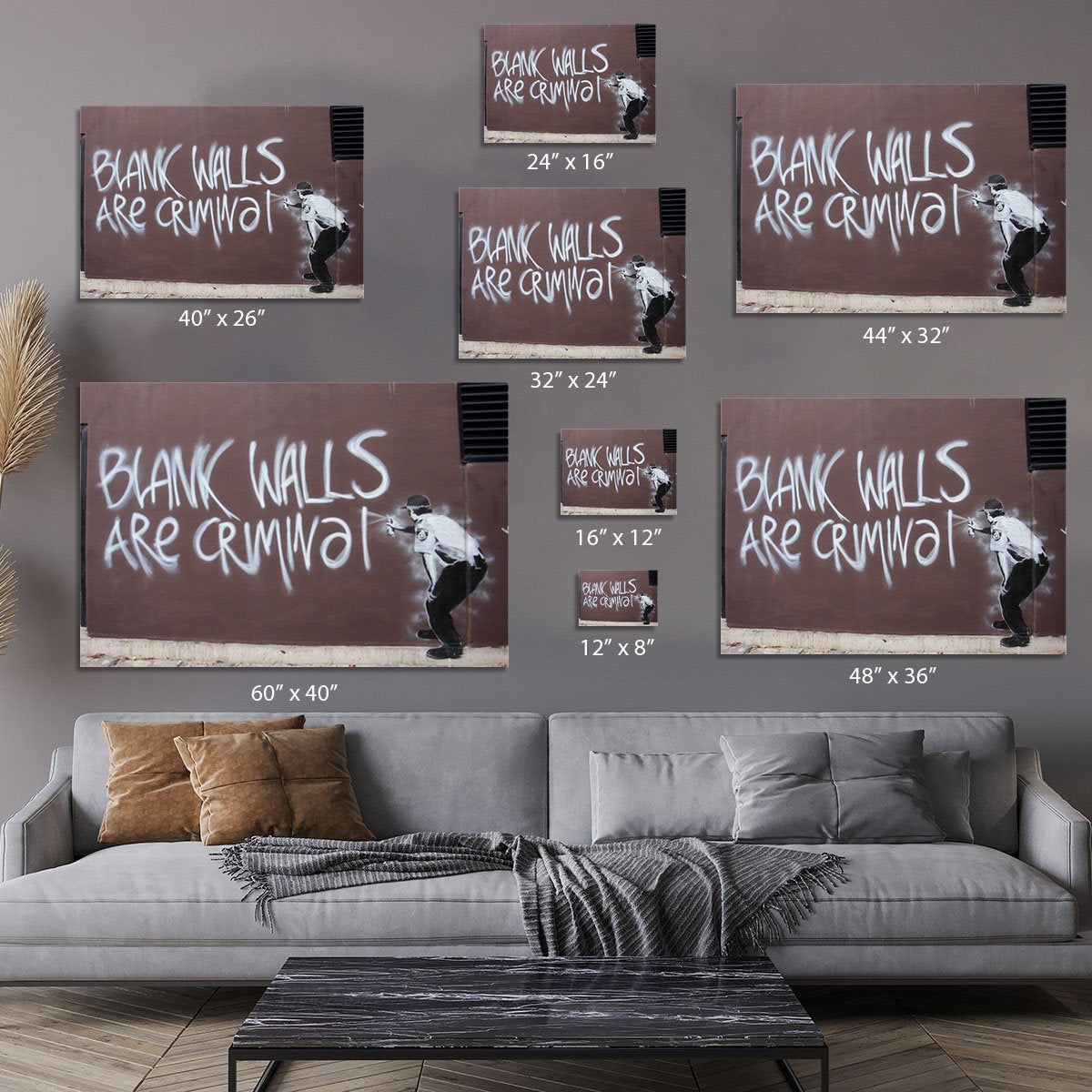 Banksy Blank Walls Are Criminal Canvas Print or Poster