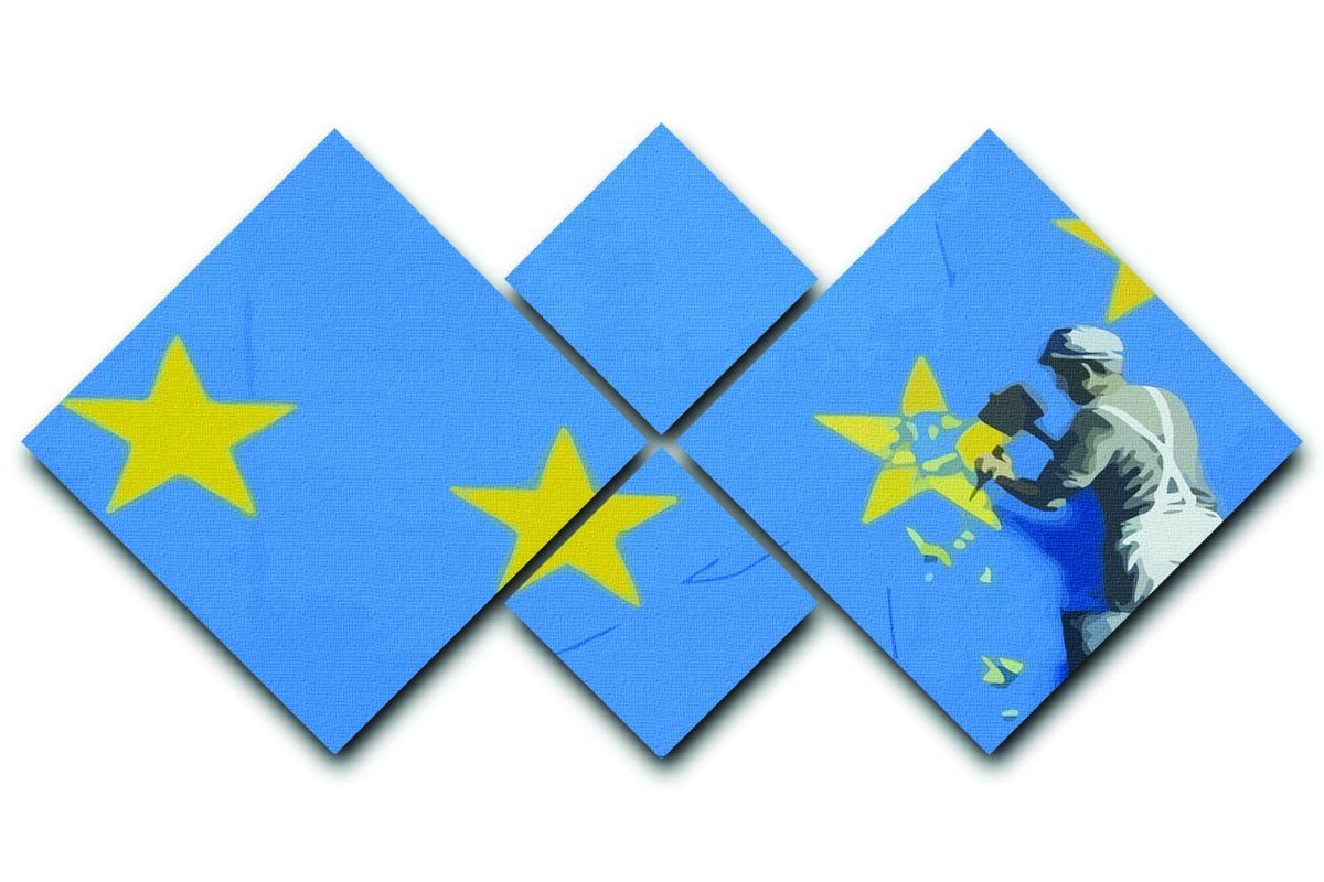 Banksy Brexit Star Dover 4 Square Multi Panel Canvas  - Canvas Art Rocks - 1