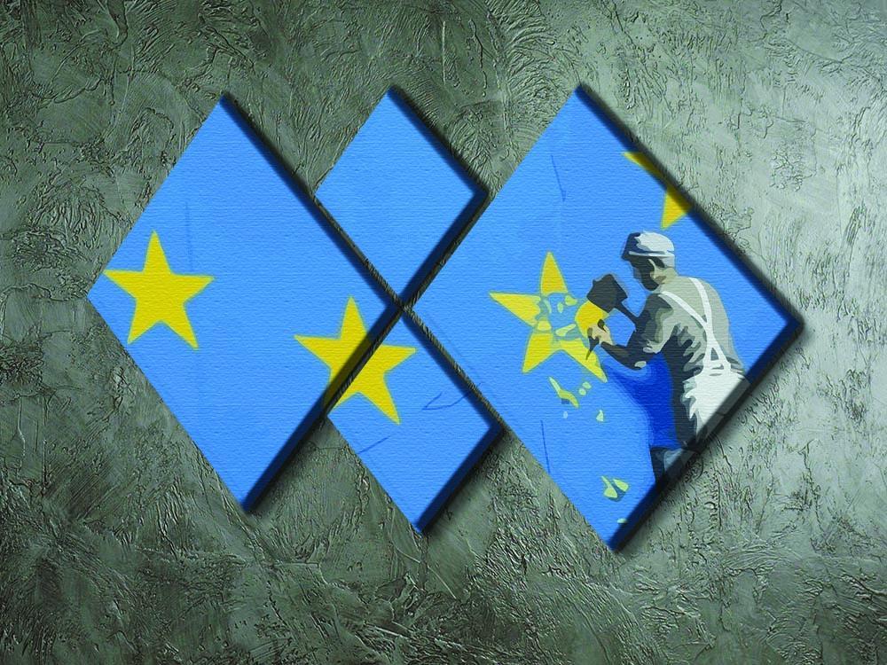 Banksy Brexit Star Dover 4 Square Multi Panel Canvas - Canvas Art Rocks - 2