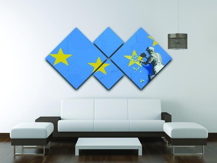 Banksy Brexit Star Dover 4 Square Multi Panel Canvas - Canvas Art Rocks - 3