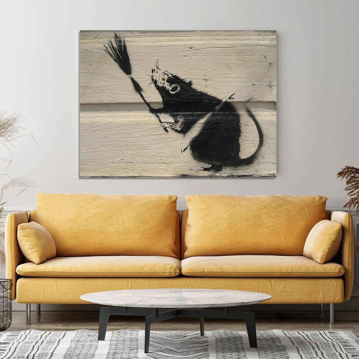 Banksy Broom Rat Canvas Print or Poster