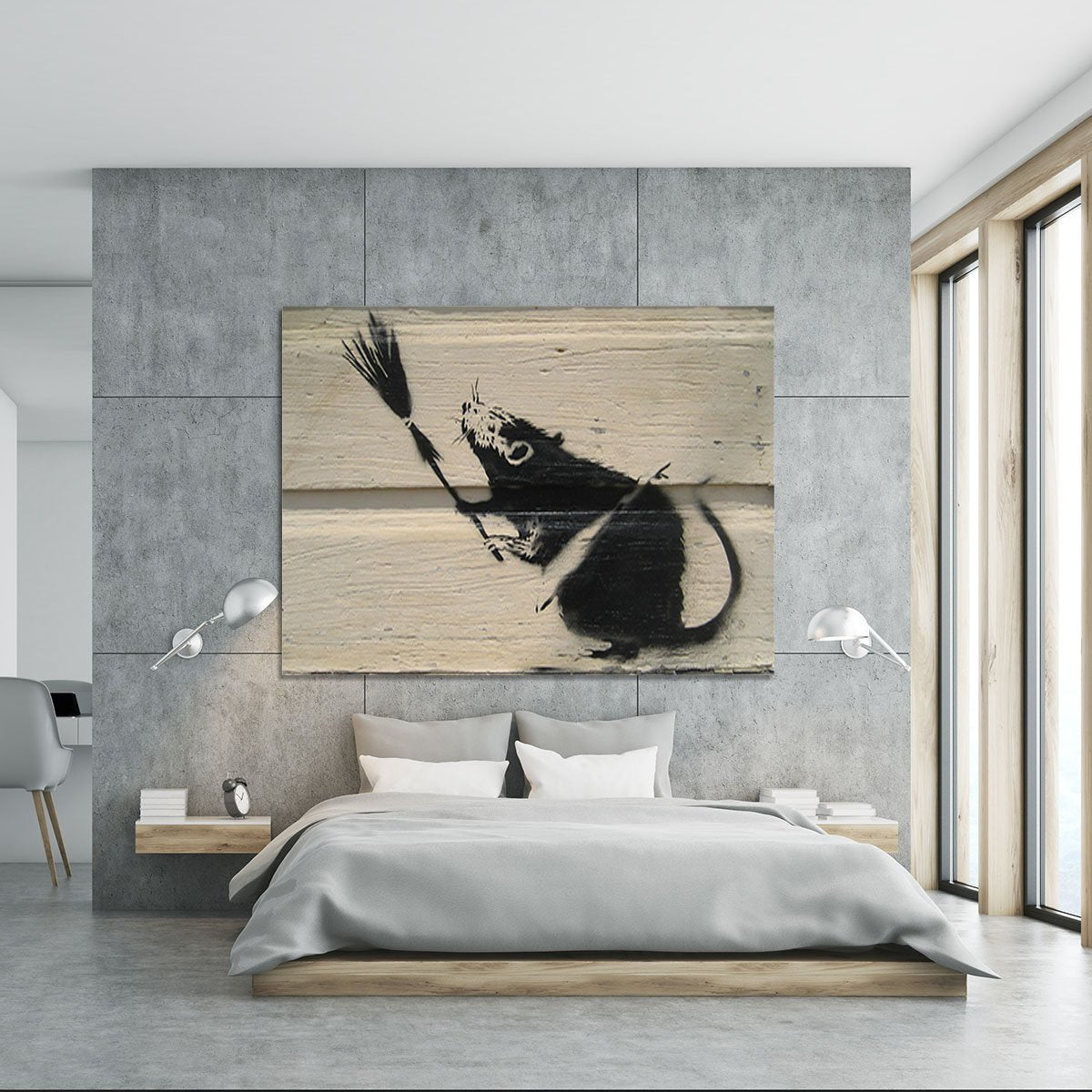 Banksy Broom Rat Canvas Print or Poster