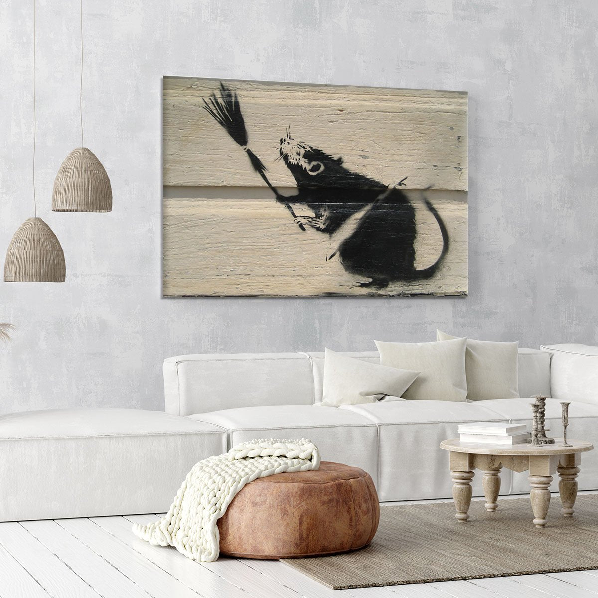 Banksy Broom Rat Canvas Print or Poster