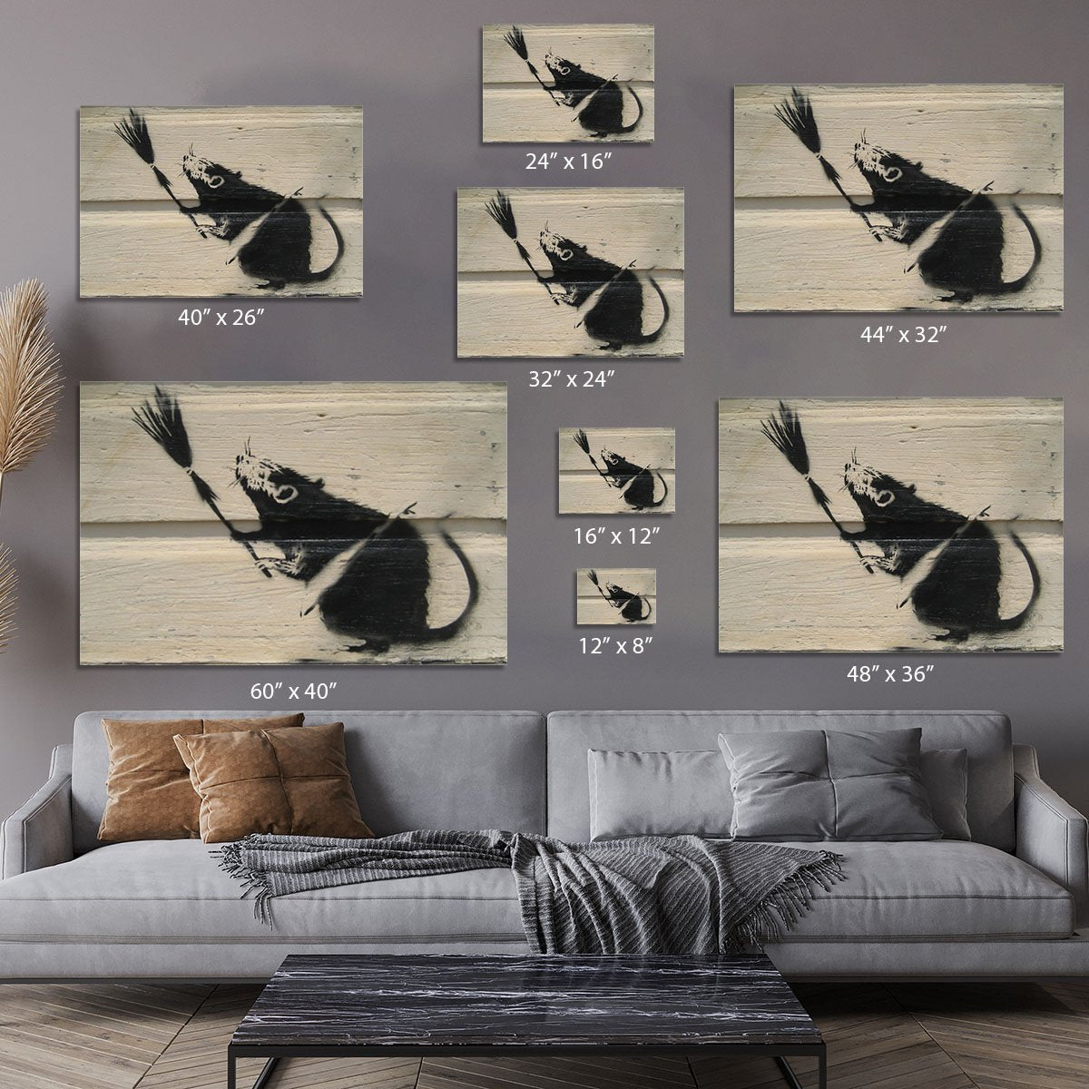 Banksy Broom Rat Canvas Print or Poster