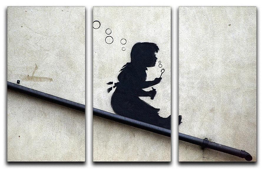 Banksy Bubble Slide 3 Split Panel Canvas Print - Canvas Art Rocks