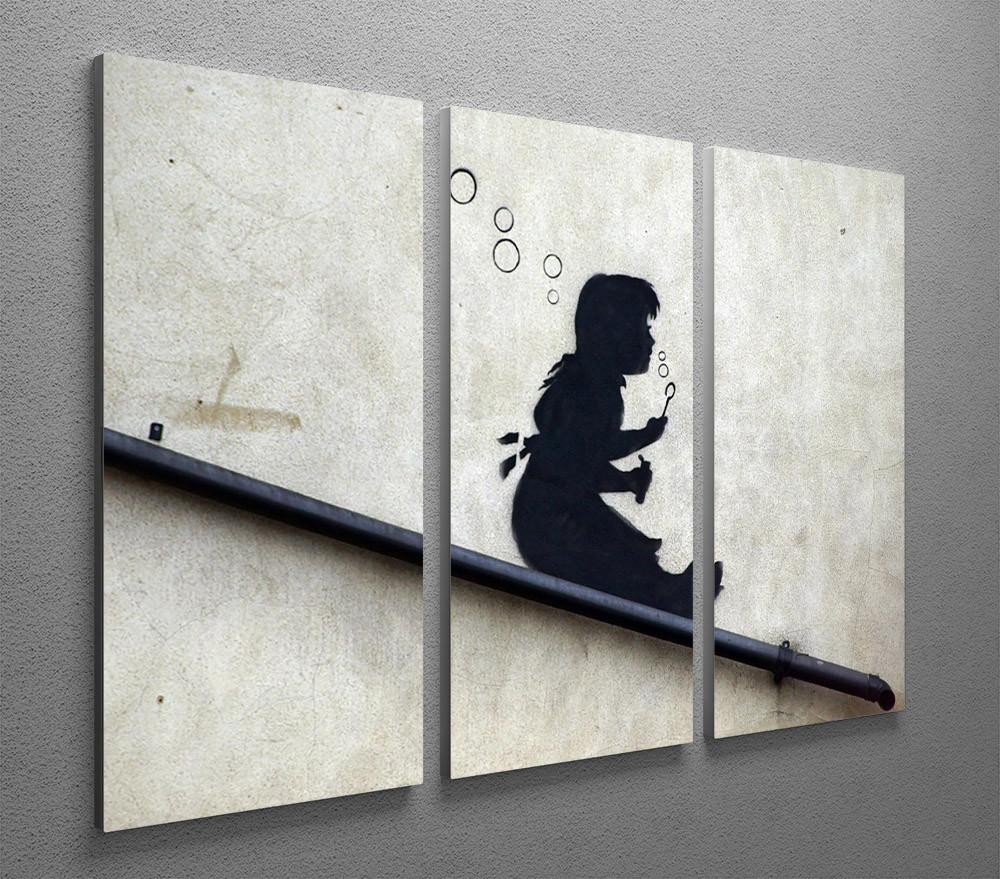 Banksy Bubble Slide 3 Split Panel Canvas Print - Canvas Art Rocks