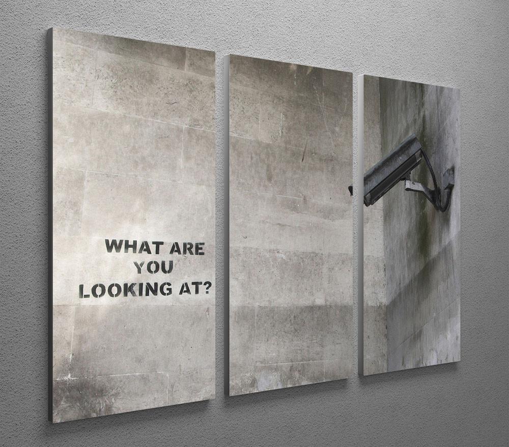 Banksy CCTV 3 Split Panel Canvas Print - Canvas Art Rocks