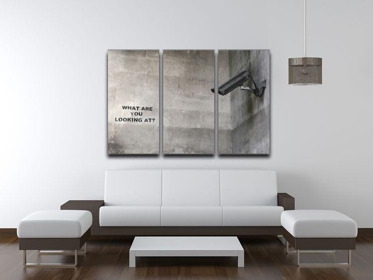 Banksy CCTV 3 Split Panel Canvas Print - Canvas Art Rocks