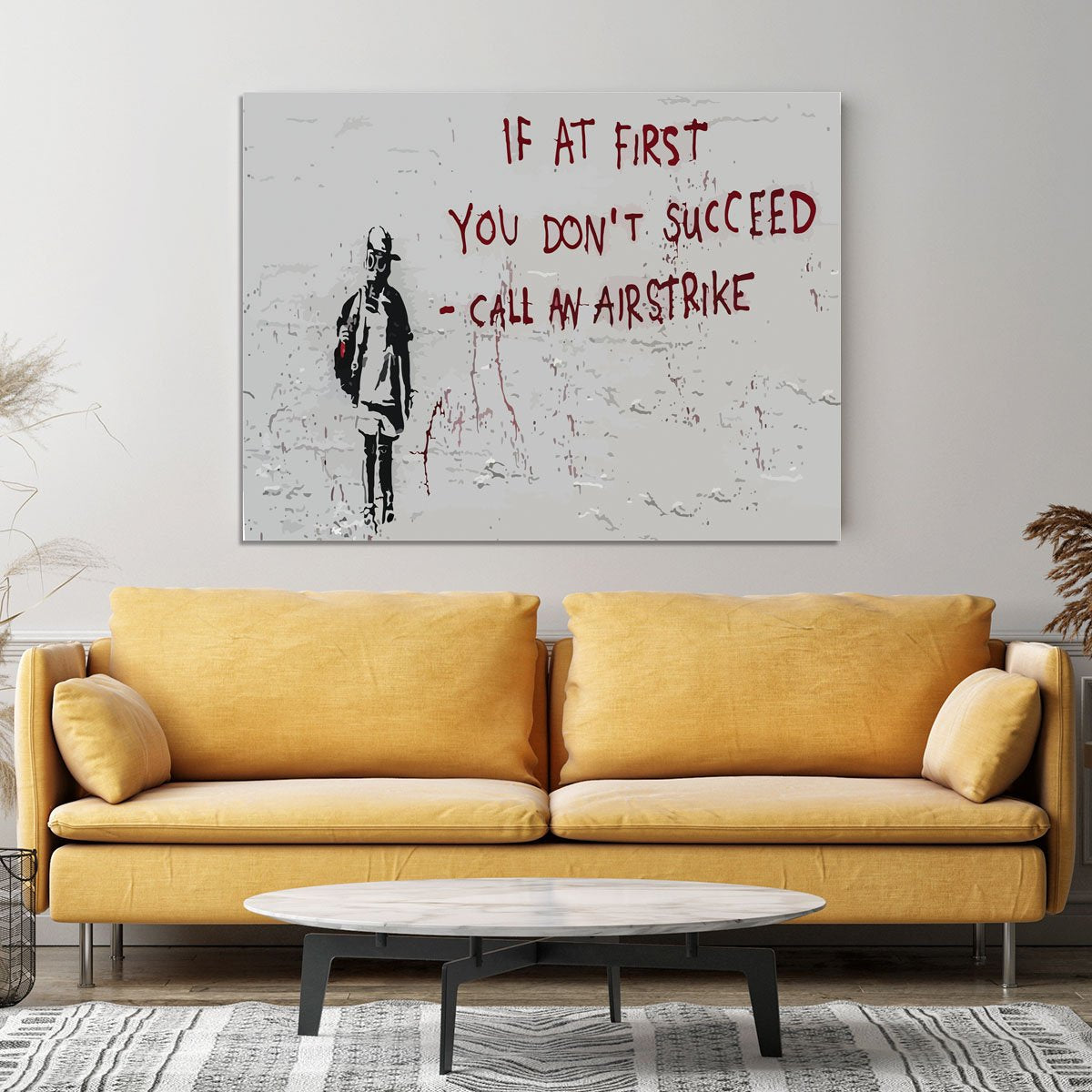 Banksy Call An Airstrike Canvas Print or Poster