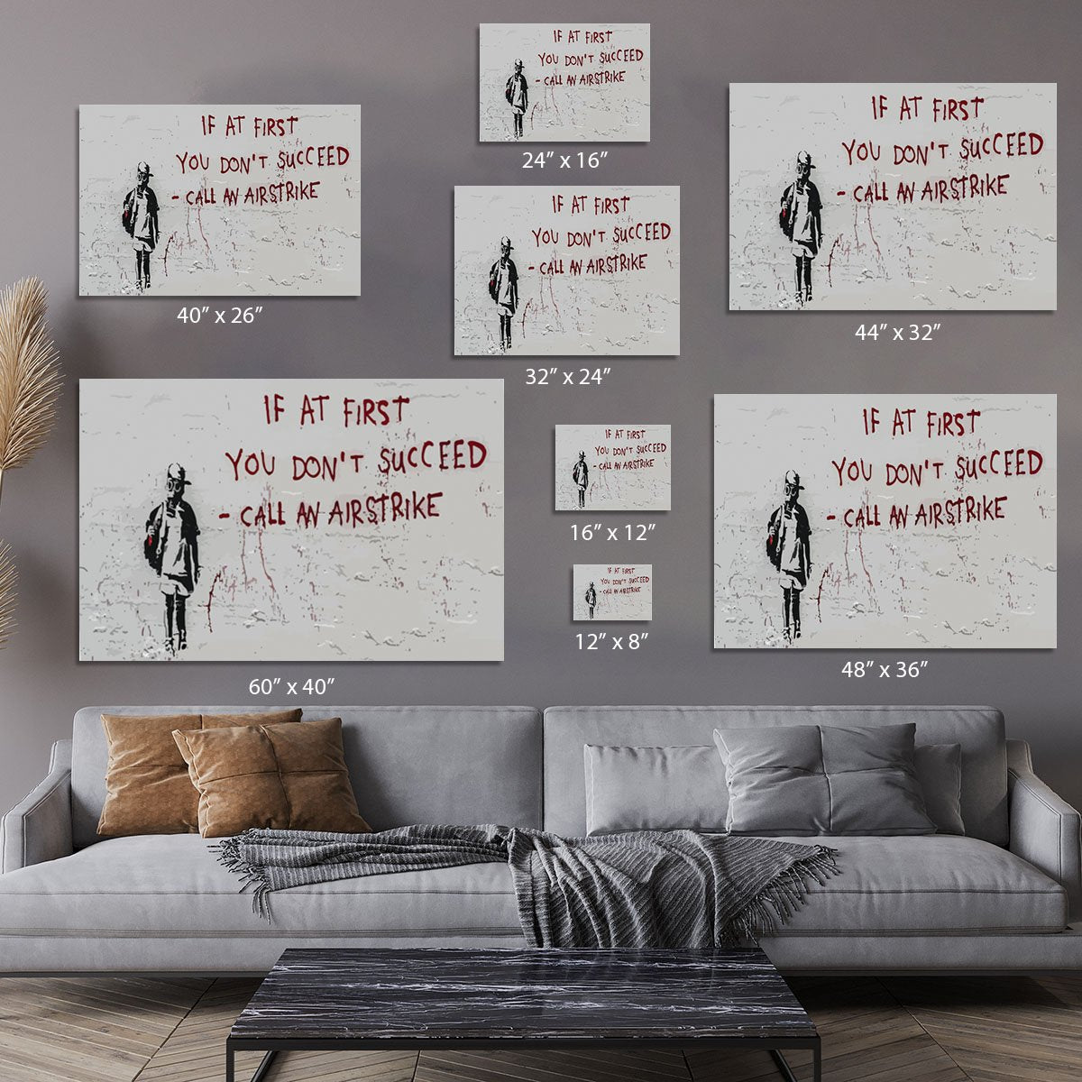 Banksy Call An Airstrike Canvas Print or Poster