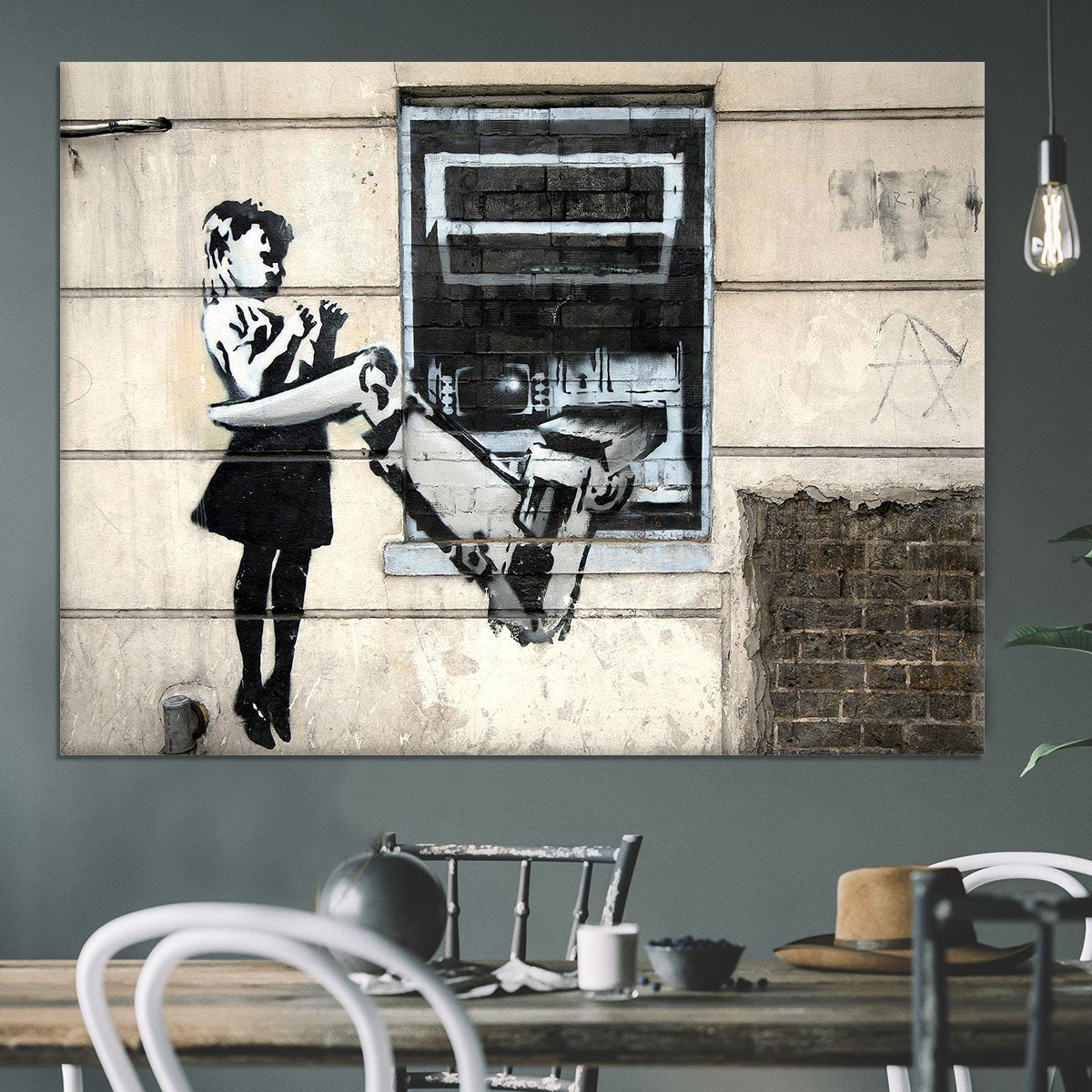 Banksy Cash Machine Girl Canvas Print or Poster