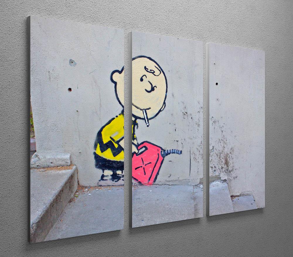 Banksy Charlie Brown - Naughty Boy 3 Split Panel Canvas Print - Canvas Art Rocks