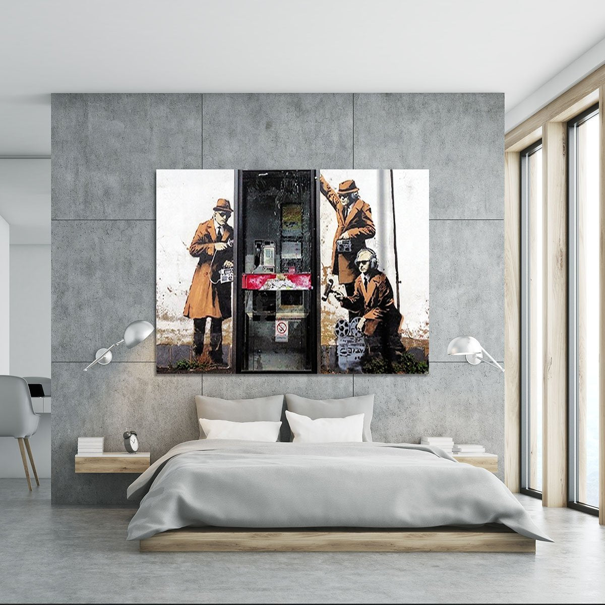 Banksy Cheltenham Telephone Box Spies Canvas Print or Poster