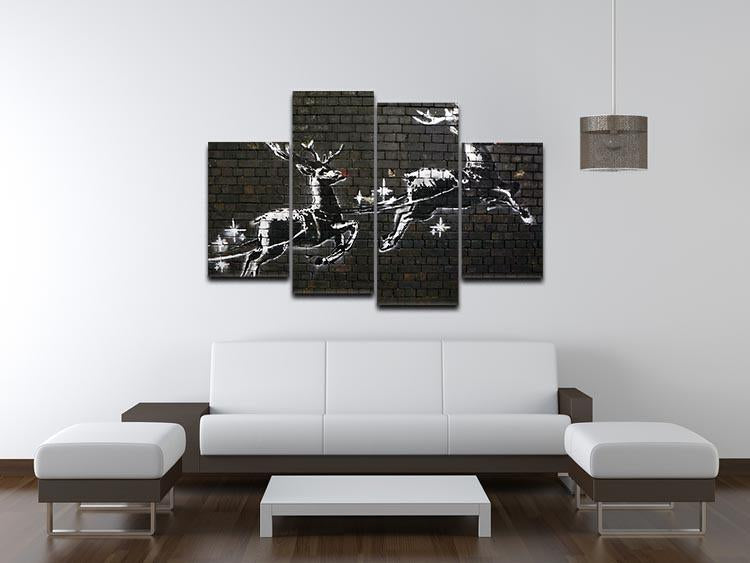 Banksy Christmas 4 Split Panel Canvas - Canvas Art Rocks - 3