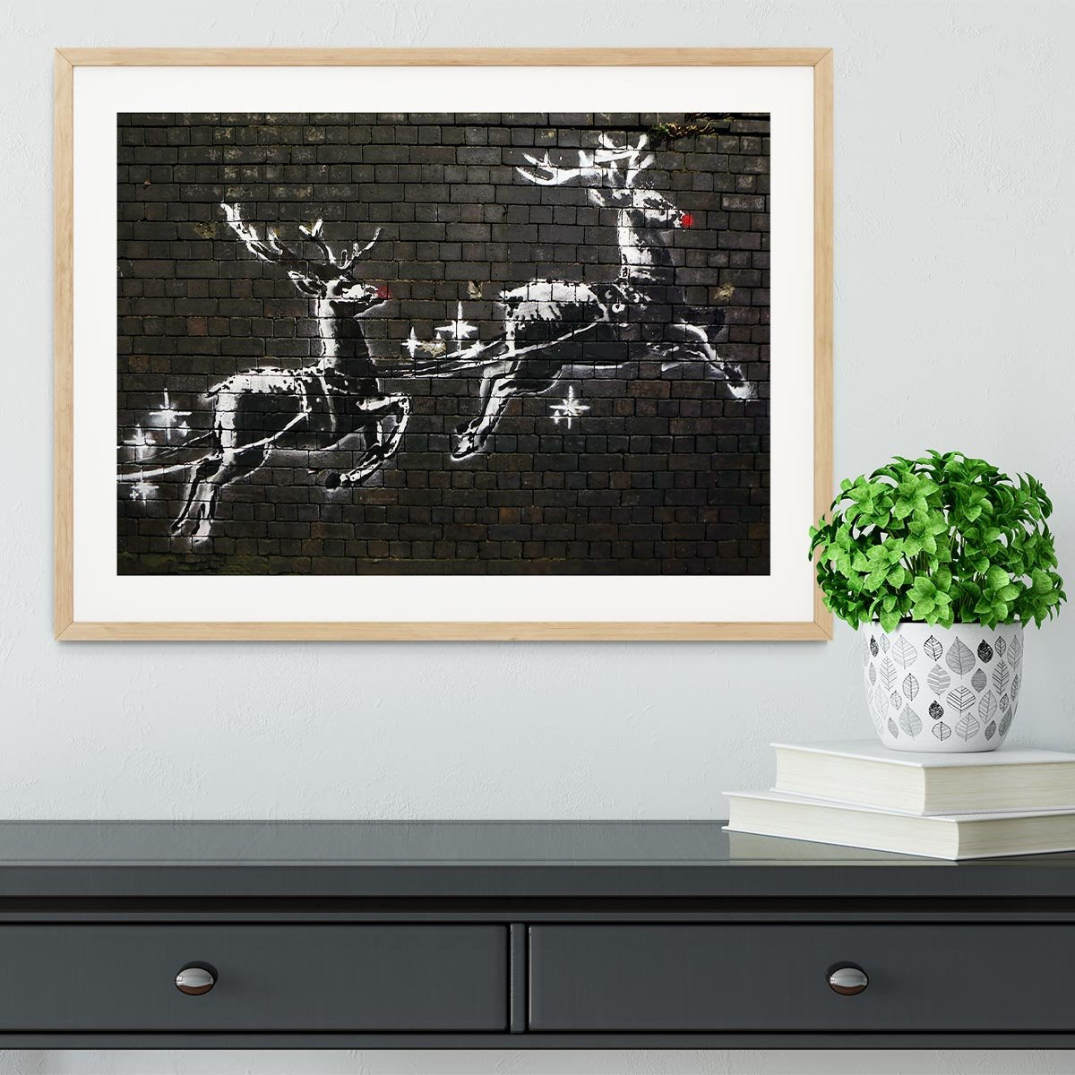 Banksy Christmas Framed Print - Canvas Art Rocks - 3