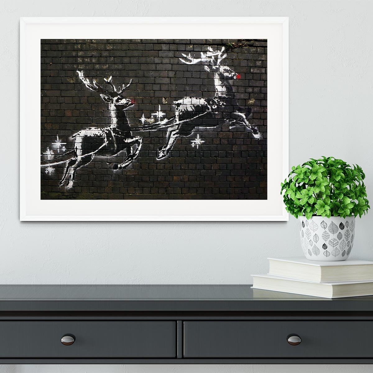 Banksy Christmas Framed Print - Canvas Art Rocks - 5