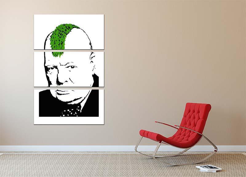 Banksy Churchill Turf War 3 Split Panel Canvas Print - Canvas Art Rocks - 2