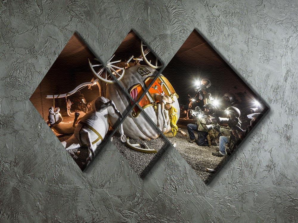 Banksy Cinderella Carriage 4 Square Multi Panel Canvas - Canvas Art Rocks - 2