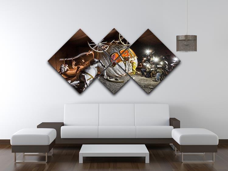 Banksy Cinderella Carriage 4 Square Multi Panel Canvas - Canvas Art Rocks - 3