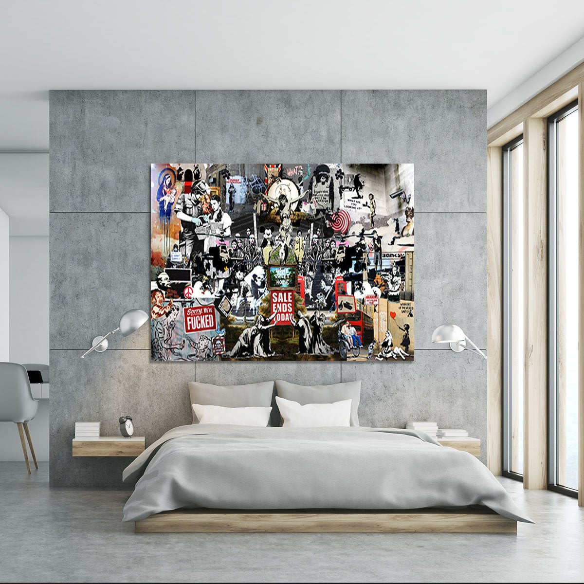 Banksy Collage Canvas Print or Poster