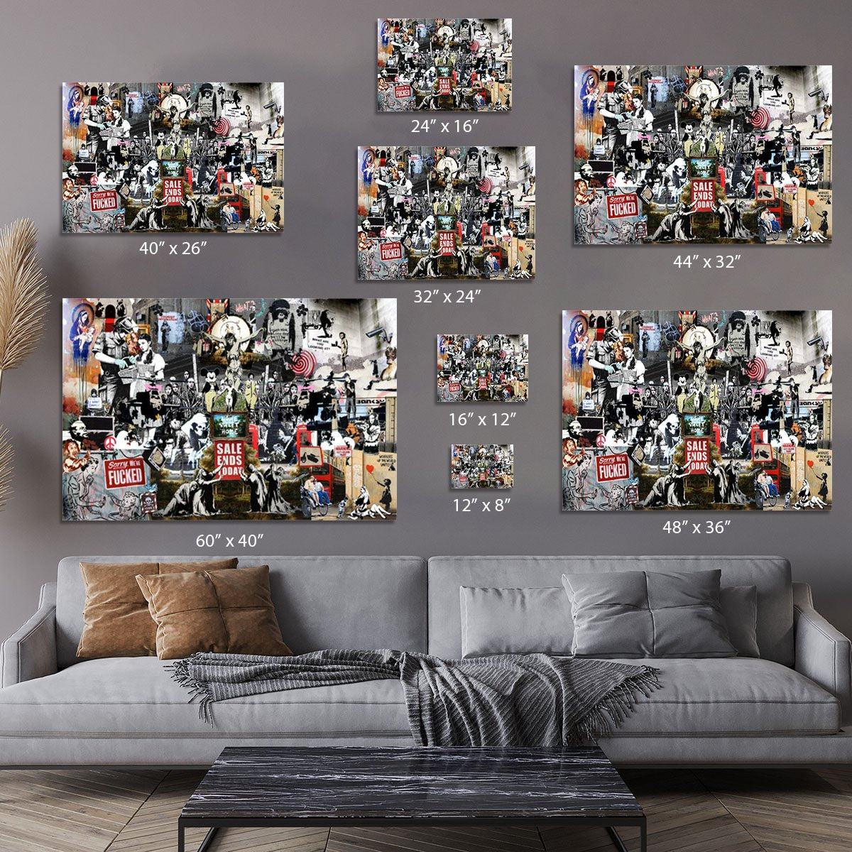 Banksy Collage Canvas Print or Poster