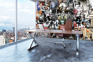 Banksy Collage Wall Mural Wallpaper - Canvas Art Rocks - 3