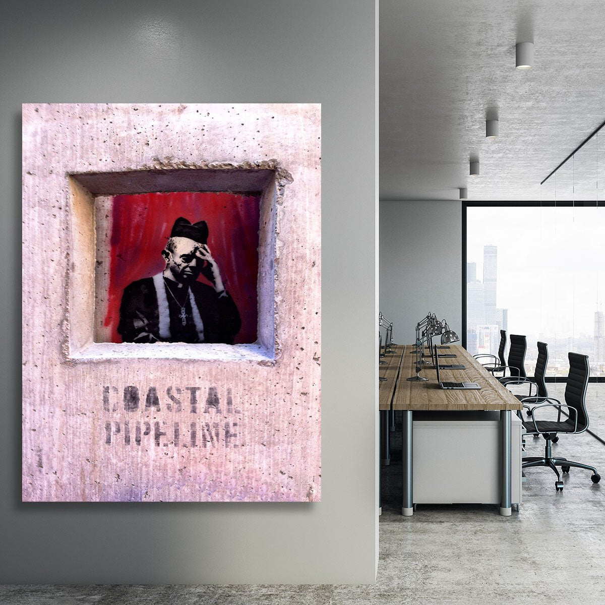 Banksy Concrete Confessional Canvas Print or Poster