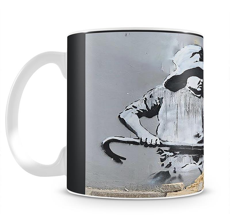 Banksy Crowbar Girl Mug - Canvas Art Rocks - 1