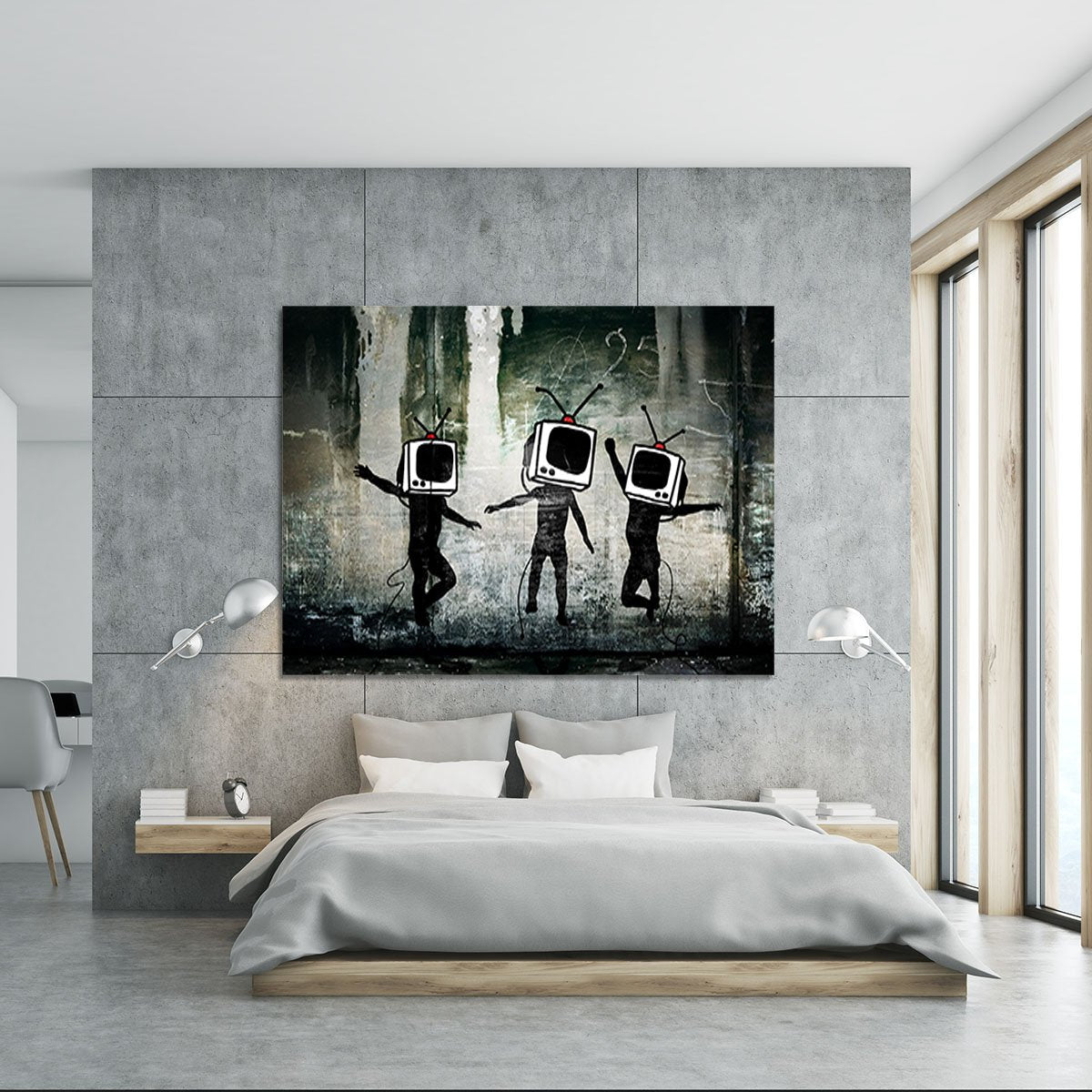 Banksy Dancing TV Heads Canvas Print or Poster