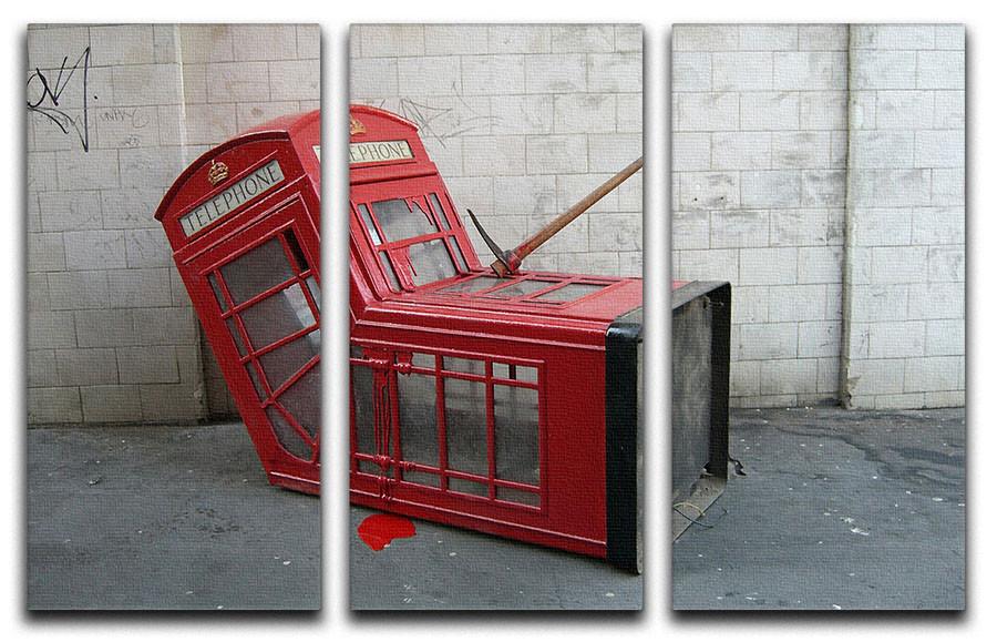 Banksy Death of a Phone Booth 3 Split Panel Canvas Print - Canvas Art Rocks