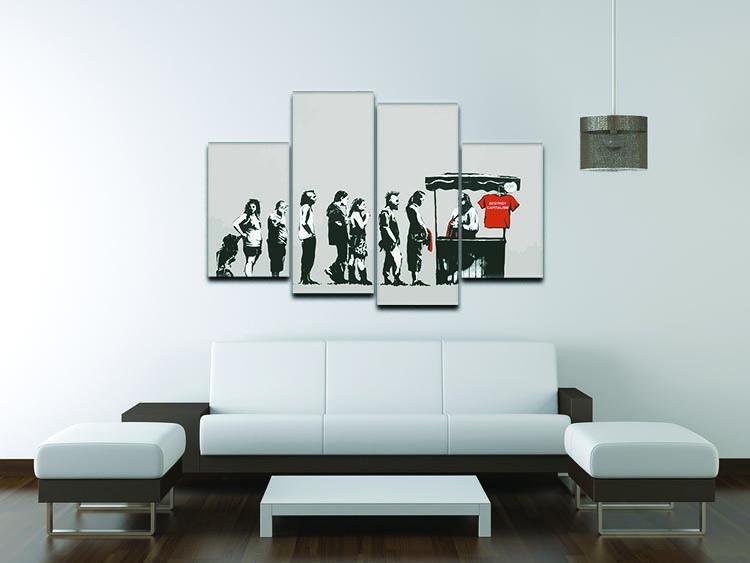 Banksy Destroy Capitalism 4 Split Panel Canvas - Canvas Art Rocks - 3