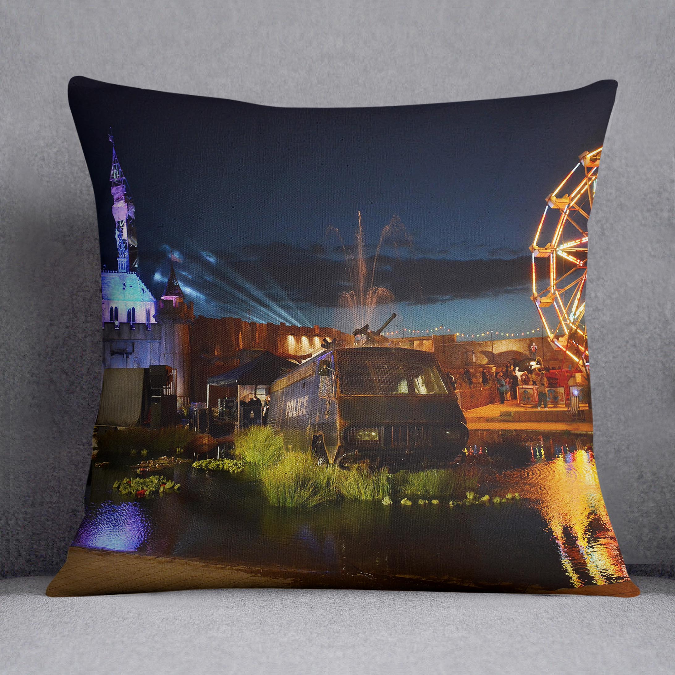 Banksy Dismaland Cushion